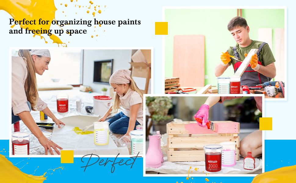 8 Sets Paint Container with Stainless Steel Mixing Ball Touch up Paint Cups Storage Cups with