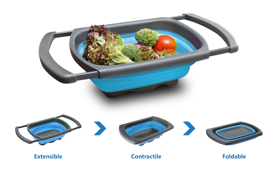 GION Multifunctional Retractable Silicone Kitchen Sink Strainer Basket