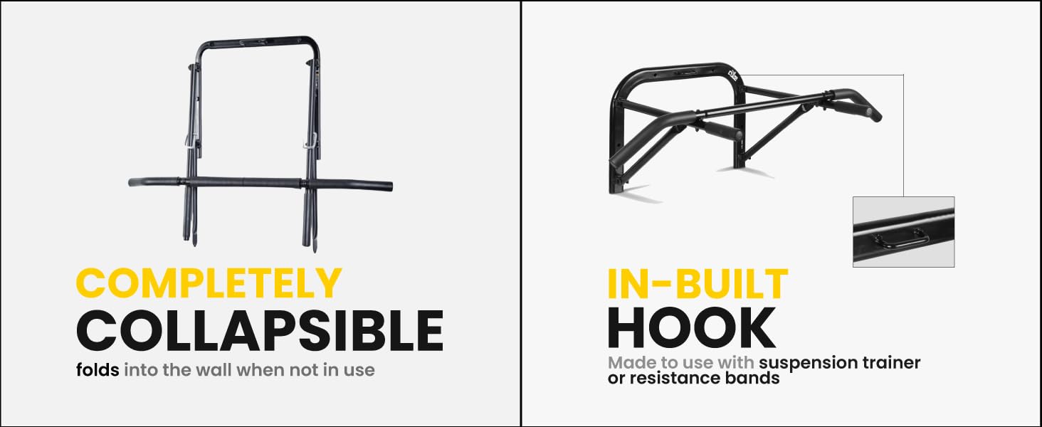 The Cube Wall Mount Pull Up Bar for Home Sturdy Collapsible Pullup