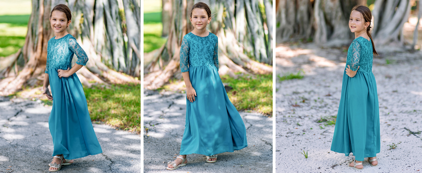 Flower Lace Chiffon Dress