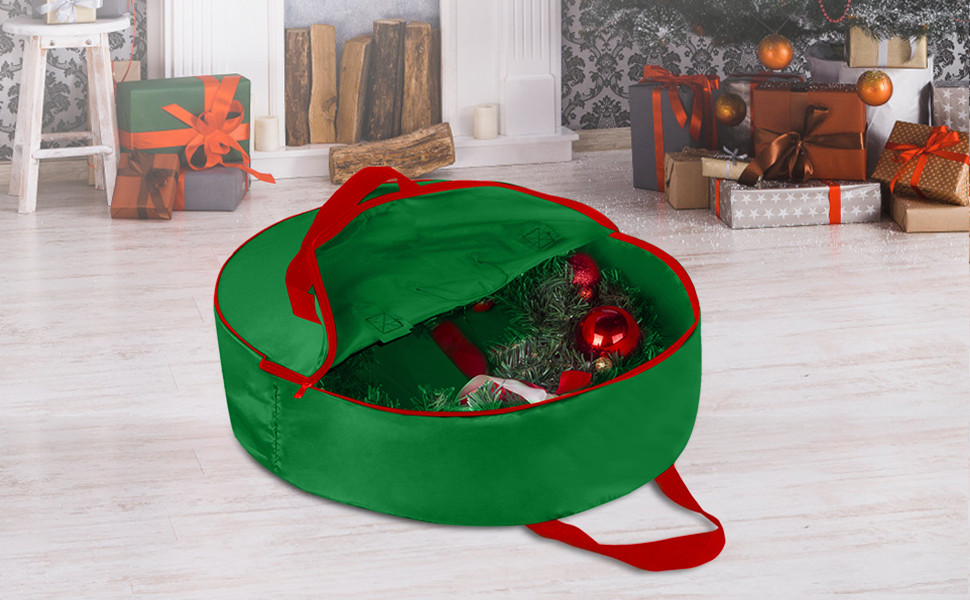 TQS 25" Christmas Wreath Storage Bag Christmas Large