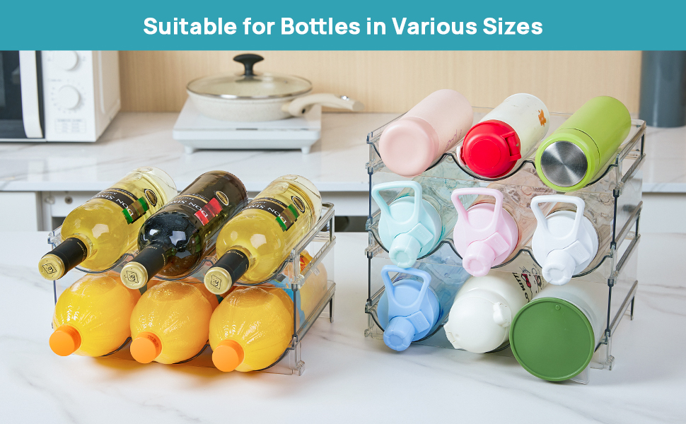 Vtopmart Stackable Water Bottle Organizer Holder, 4 Pack