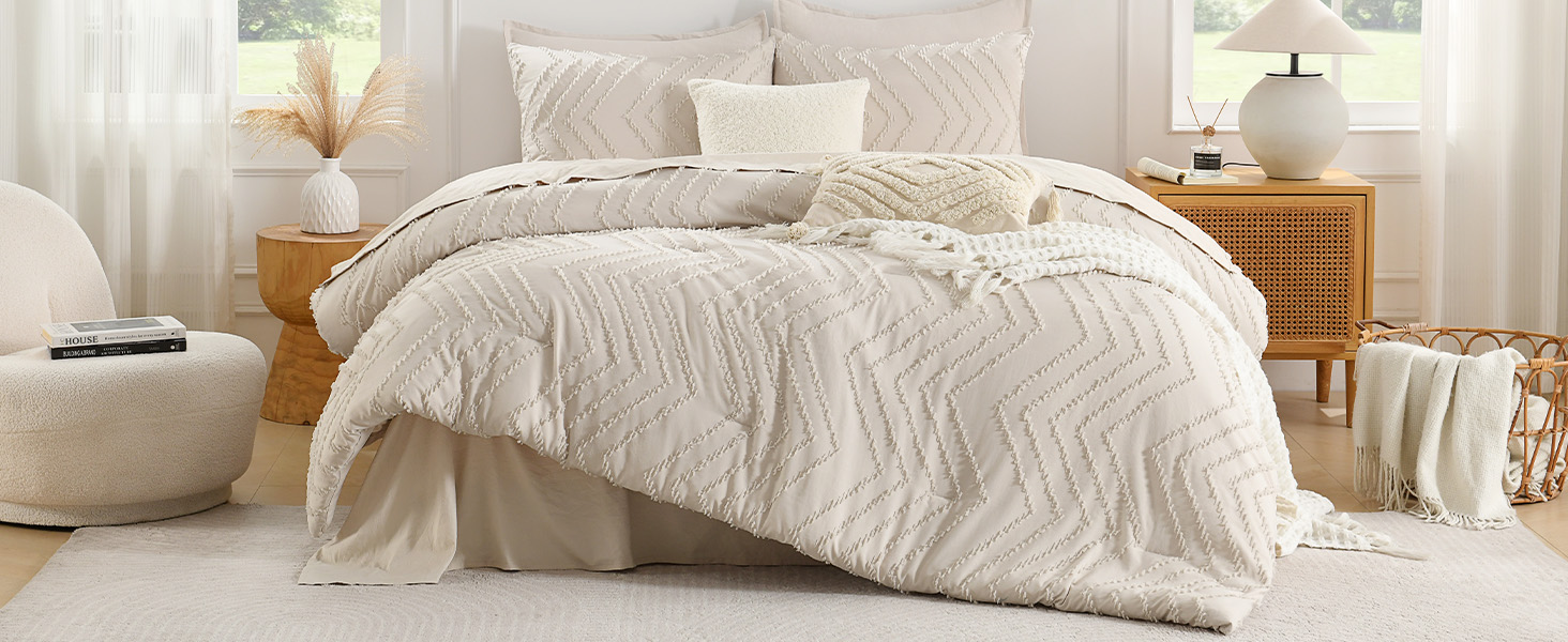 Tufted Chevron Comforter Sets