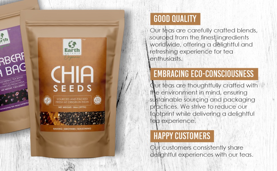 Earth BOTANIC Organic PlantBased Chia Seeds Omegas 3