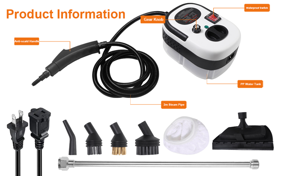 VICSDEP Upgrade Steam Cleaner 1200ML 2500W High