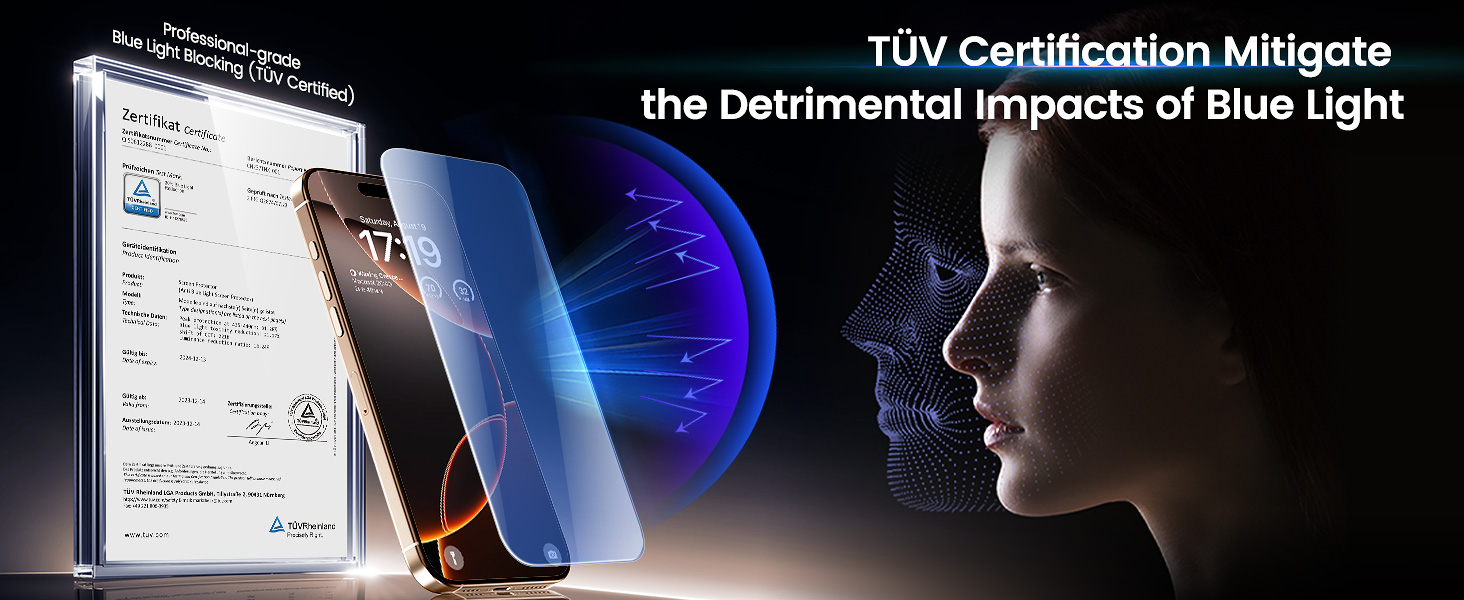 iphone 16 pro blue light screen protector