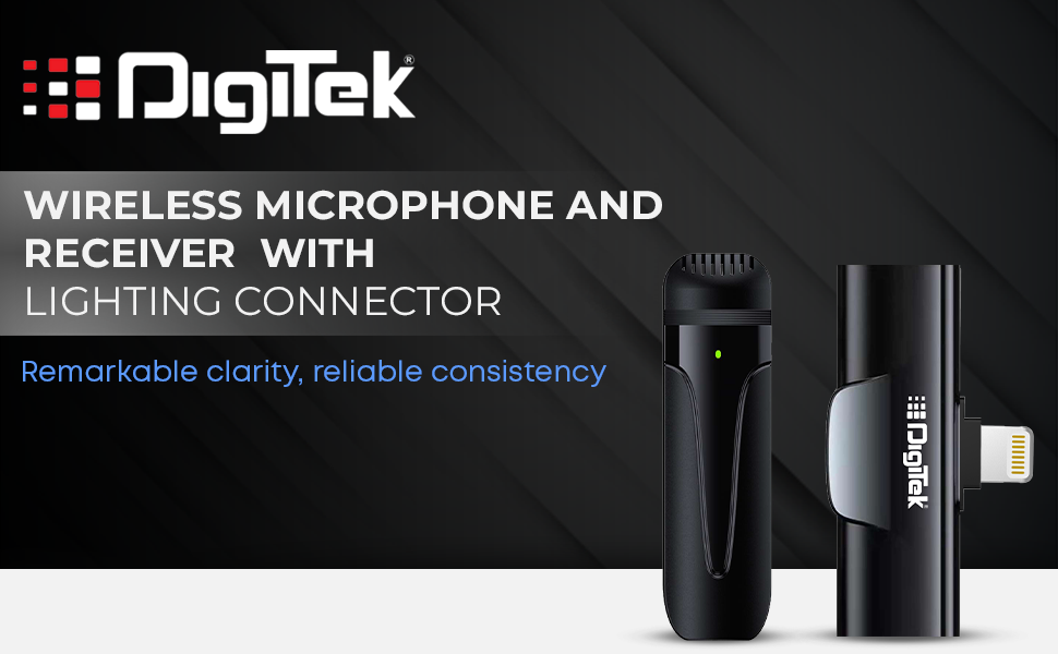 Digitek Wireless Microphone & Receiver with 8-pin Connector DWM-002