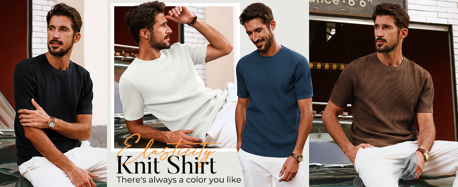 Mens Casual T-Shirt Short Sleeve Crewneck Shirt Regular Fit Pullover Tees