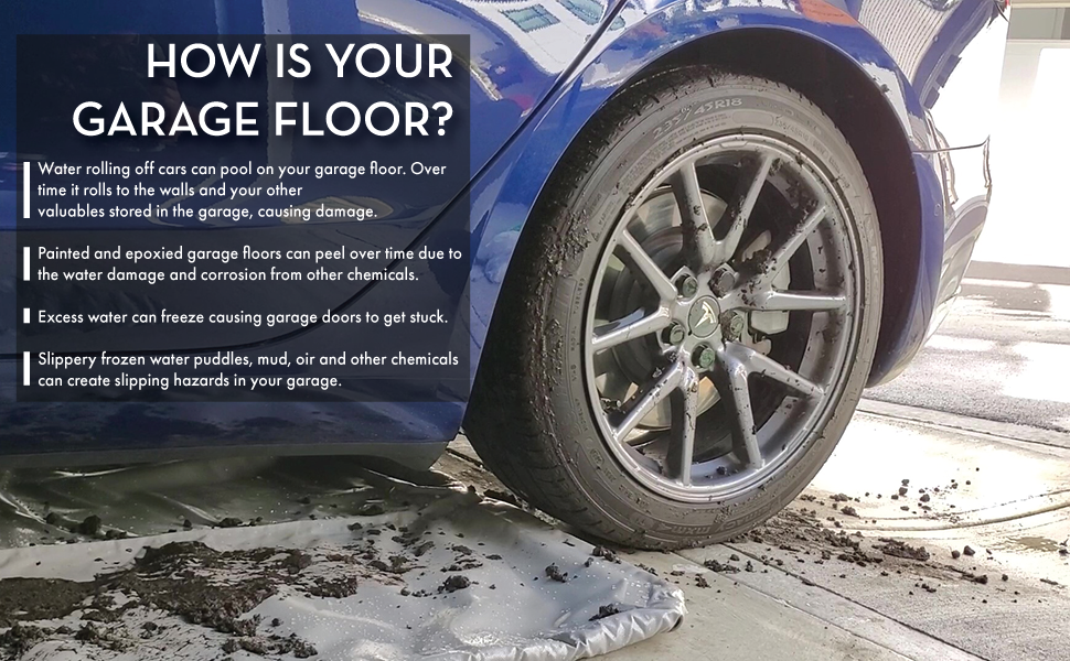 Floor Defender Garage Containment Mats (Car Size 7'9" x 16') Garage