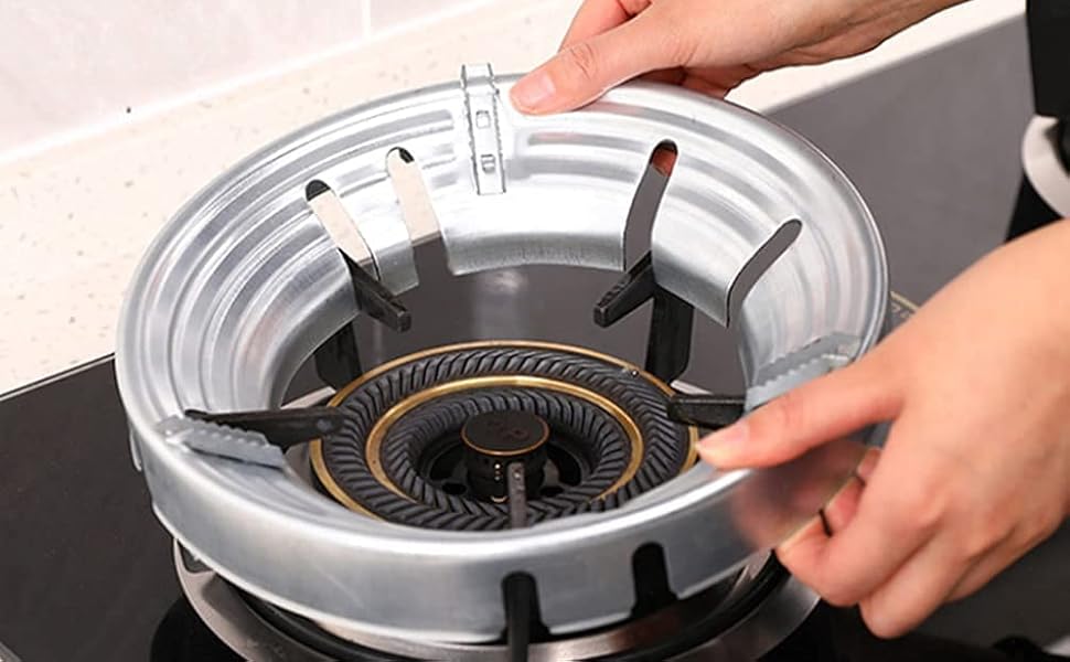 Chhogli Gas Stove Stand Round Burner Stand, Jail Home Stove Fire & Windproof Energy Glass top