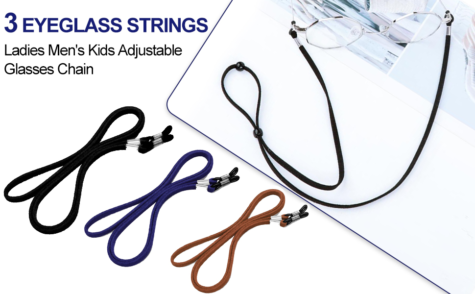 Qufiiry Glasses Strap, 3 Pcs Glasses Chain,Glasses Chain For Women