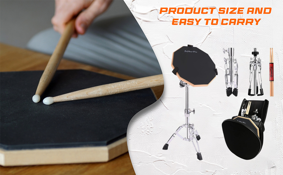 Softline Pro SPDPPKPracticePadKit Dumbed Drum Practice Pad Kit, 12