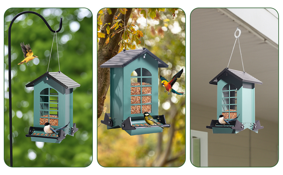 Squirrel Proof Bird Feeder for Outdoors Hanging, 8LBS Metal Hanging