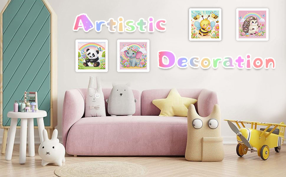 xackcme 4 PCS Diamond Art Painting Kits for Kids,Animal