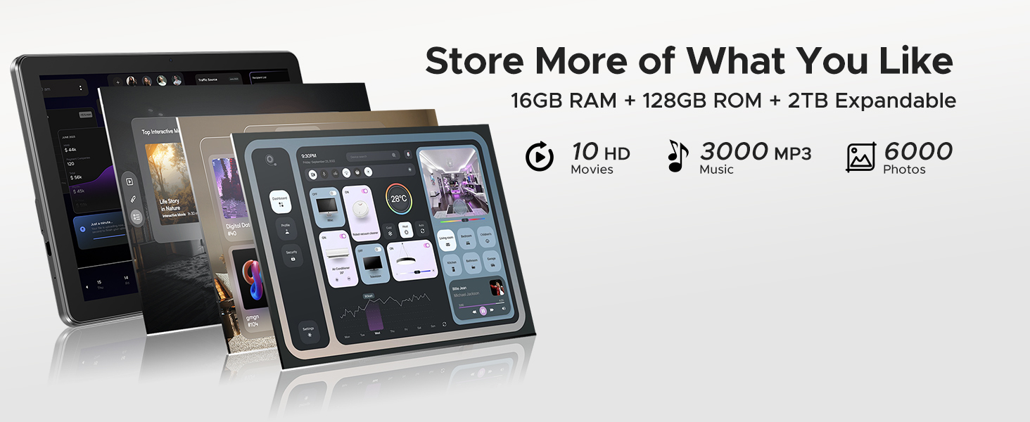 tablet 128gb rom memory