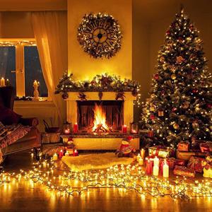 green wire wram white string lights