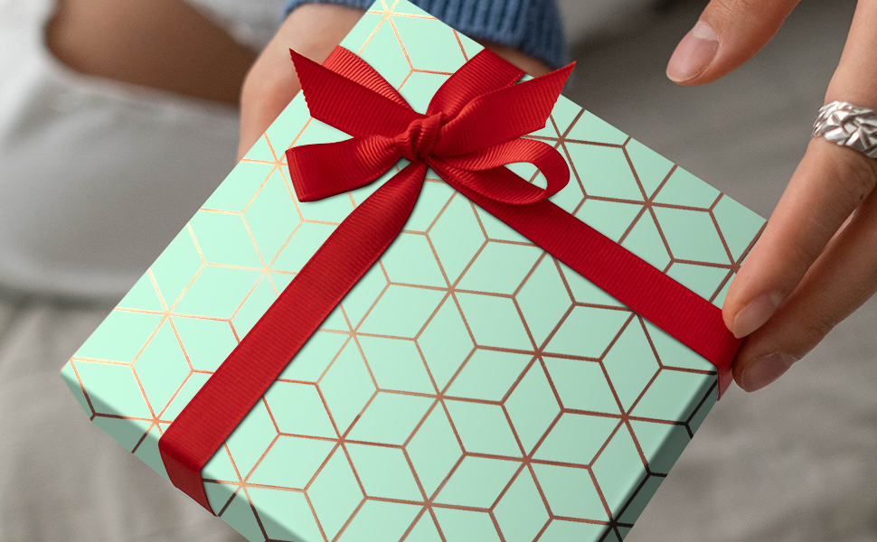 Elegant Luxurious Geometric Gift Wrapping Paper in Robin's
