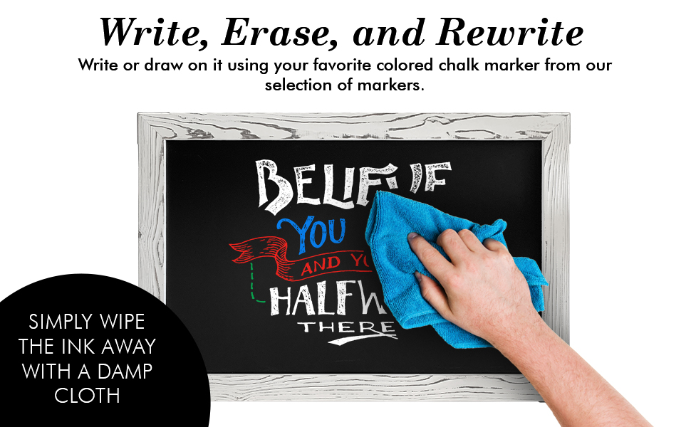 wood framed chalk board, kitchen chalkboard, magnet board with frame, sign