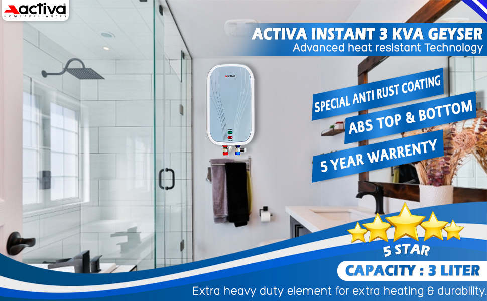 ACTIVA Storage 3 LTR,water heater,gyser,activa heater,home applainces,bathroom heater,SPN-MX9E8
