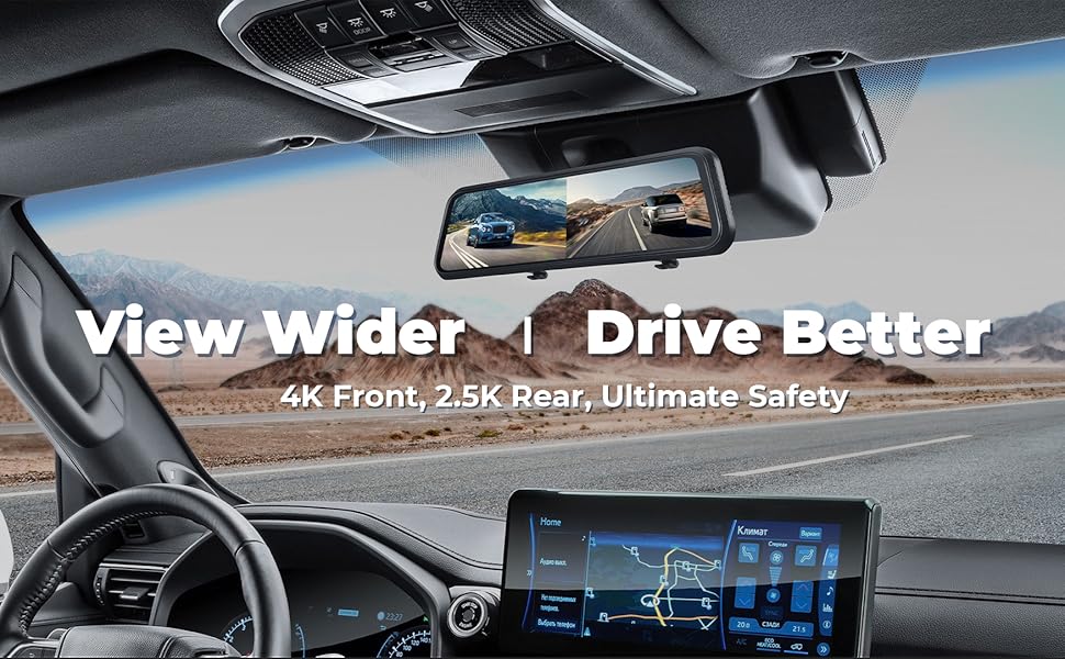 ACUMEN M4 Rear View Mirror Camera,Smart 12" Touch Screen