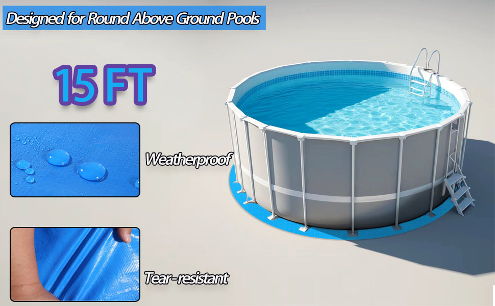 15 FT Round Pool Liner Pad for Above Ground Swimming Pool
