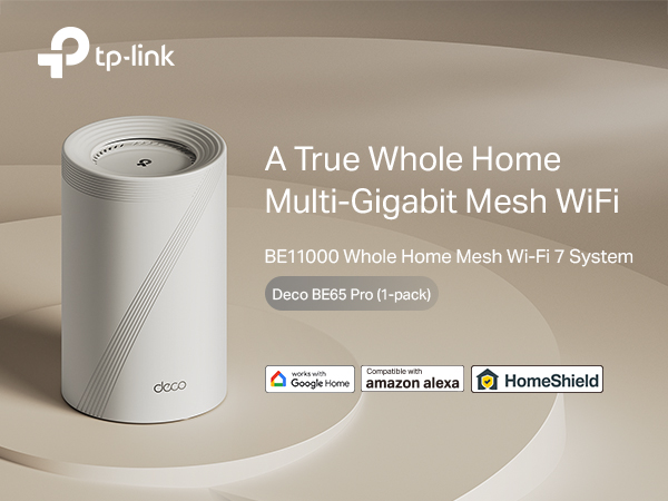TP-Link Tri-Band BE11000 WiFi 7 Mesh Wi-Fi Router (Deco BE65