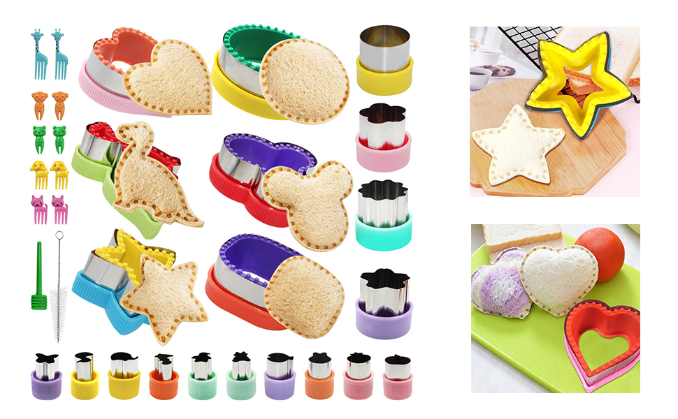 32 Pcs Sandwich Cutter Set, FineGood Sandwich Cutter and Sealer Cookie