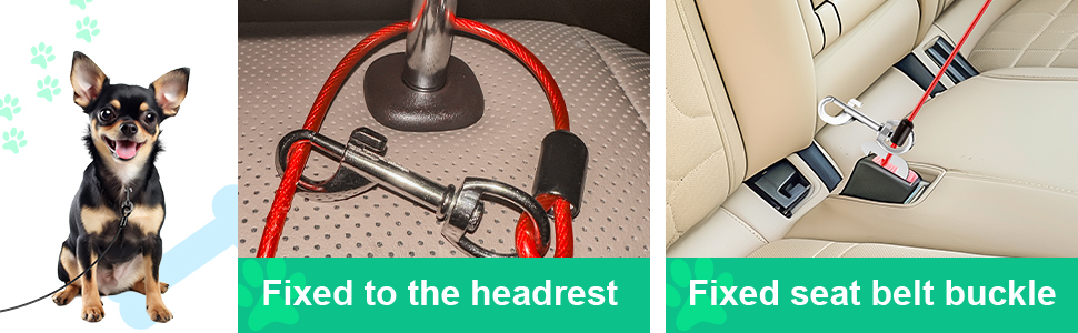 2 Pieces Dog Car Belt, Dog Car Safety Belt, 80 cm Safety Belts for Dogs, Bite Resistant PVC for All Bodies Dogs Accessories (Blue+Red) 16 inturon coche perro