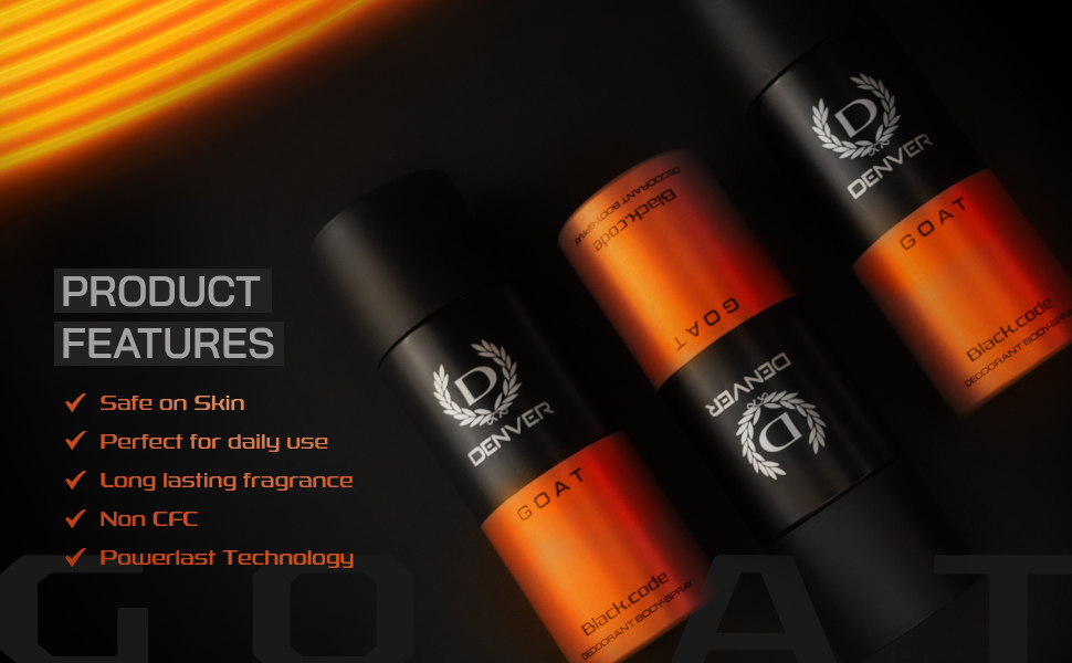 DENVER G O A T Black.code Deodorant Spray - For Men (150 ml)