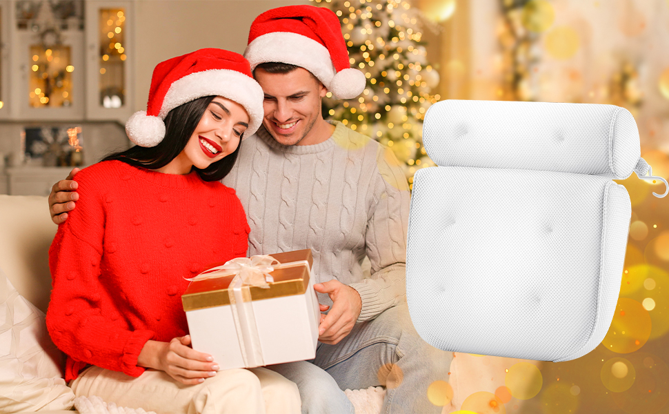 Idle Hippo Ergonomic bath headrest pillow with 6 Large Suction Cups