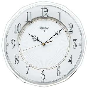 Amazon.co.jp: セイコークロック 掛け時計 電波 白 340×340×45mm
