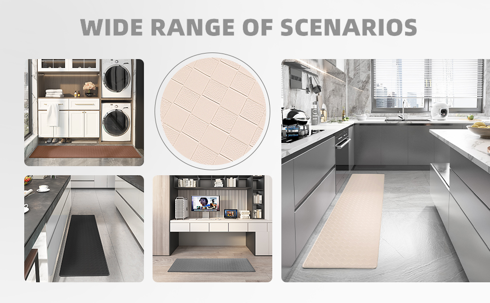 Color&Geometry Kitchen Mats for Floor Cushioned Anti