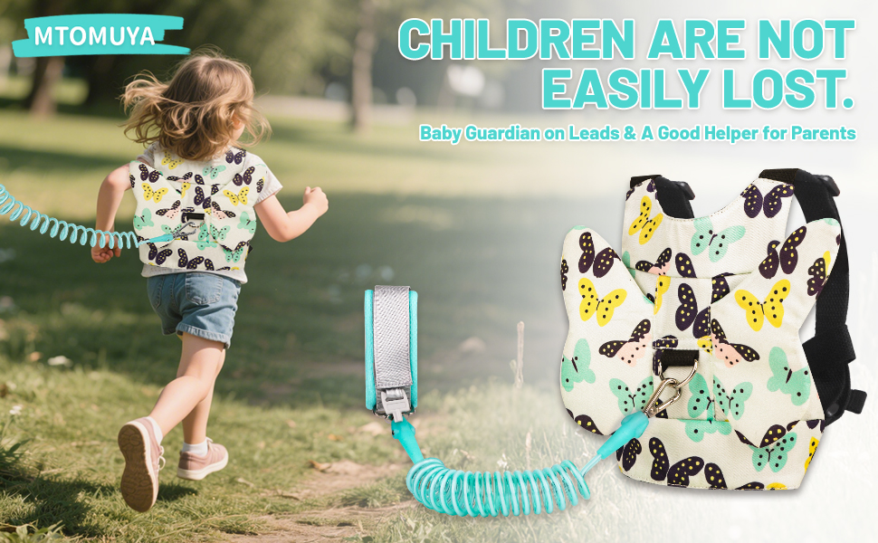MTOMUYA Toddler Harness with Anti Lost Wrist Link
