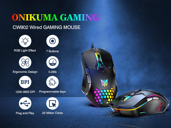 Amazon.com: Wired PC Gaming Mouse: High Precision Sensor,RGB