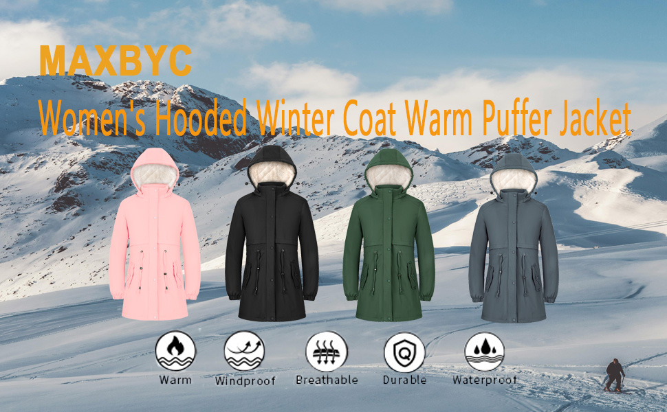 Women's Winter Waterproof Warm Puffer Jacket Parka