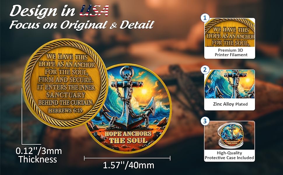 Inspirational Cross God Pocket Bible Verses Chip Token for Study