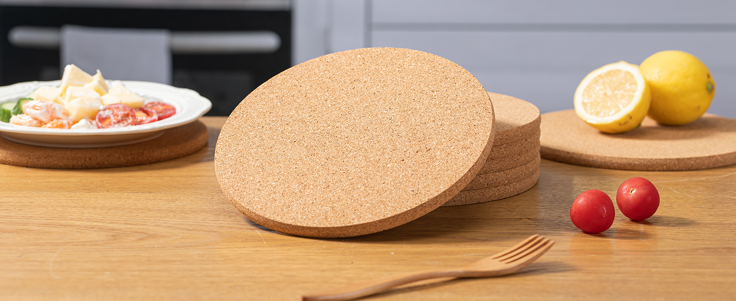 FirstGift Cork Trivet 6 Pack High Density Cork Trivet Set