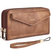 CLUCI Wallet Women Large Capacity Wristlet Purse for Women Long Ladies Wallet RFID Blocking Multi...