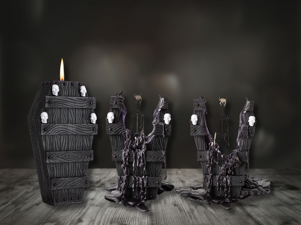 Amazon.com: Skull Candle R.I.P. Coffin Skeleton Candles 7x5