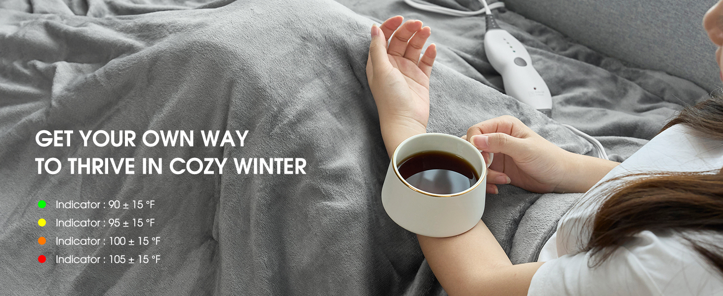 Heated Weighted Blanket, Sherpa Fleece Electric Throw