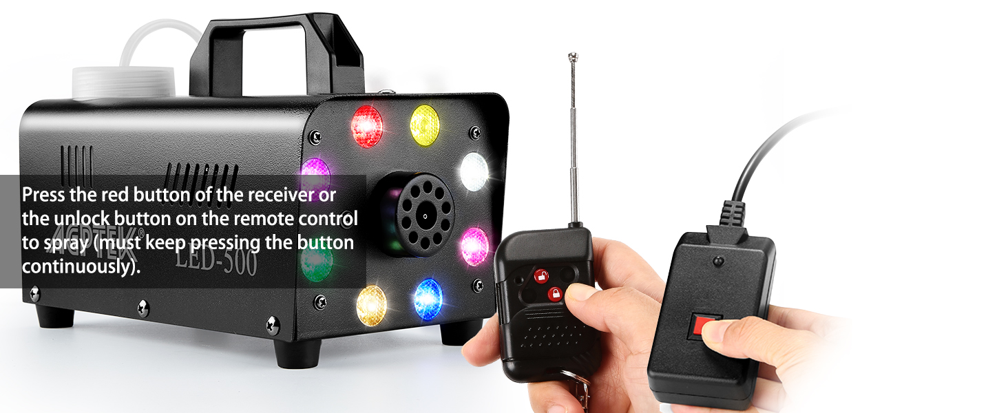 Fog Machine, AGPtEK Fog Machine with Wireless Remote Control & Colorful
