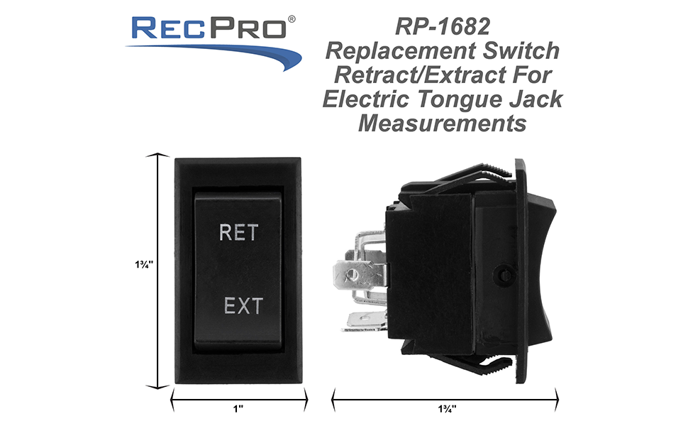 RecPro RV Tongue Jack Retract/Extend Switch Replacement
