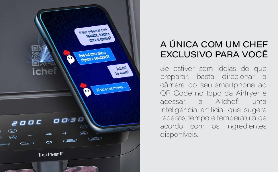 ICHEF Fritadeira Elétrica Airfryer Smart Vision 6L (110 Volts)