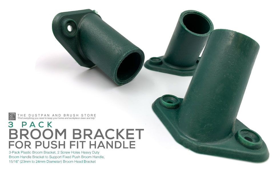 3Pack Plastic Broom Bracket, 2 Screw Holes Heavy Duty Broom Handle