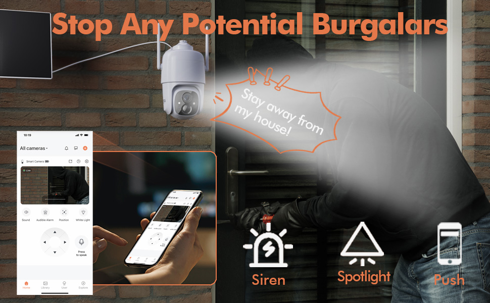 Dzees Solar Security Cameras Wireless Outdoor, 2K Battery Powered