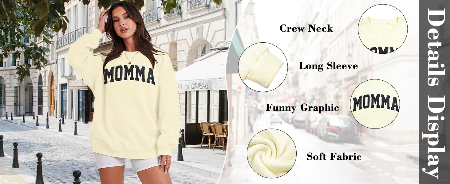 oversized mama crewneck sweatshirts boy mama embroidered shirts girl mom sweatshirts momma tops