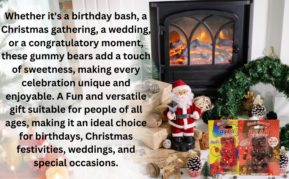 Giant Gummy Jelly Bear Sweet Xmas Stocking Filler Gift Mouth-Watering Christmas Delights Unique 