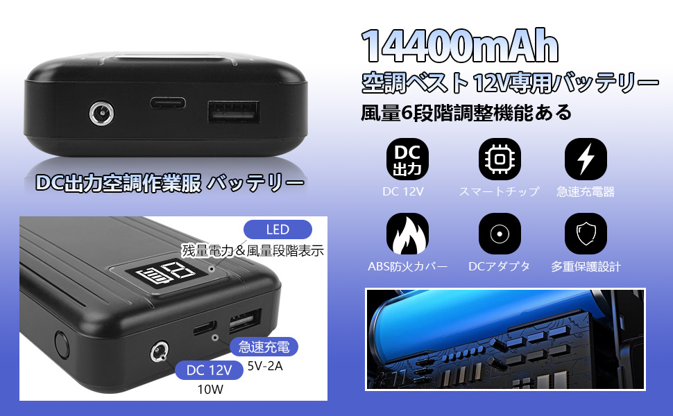 空調作業服用⚡️ファンバッテリーセット 強力送風 40V超高出力6段階風量調節 楽天市場】【P20倍】[即日出荷]空調作業服用 ファンバッテリー