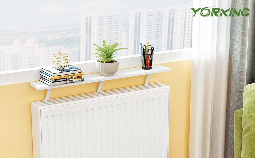 YORKING White Radiator Shelf 90CM, 36x6 inch Floating Radiator Shelf
