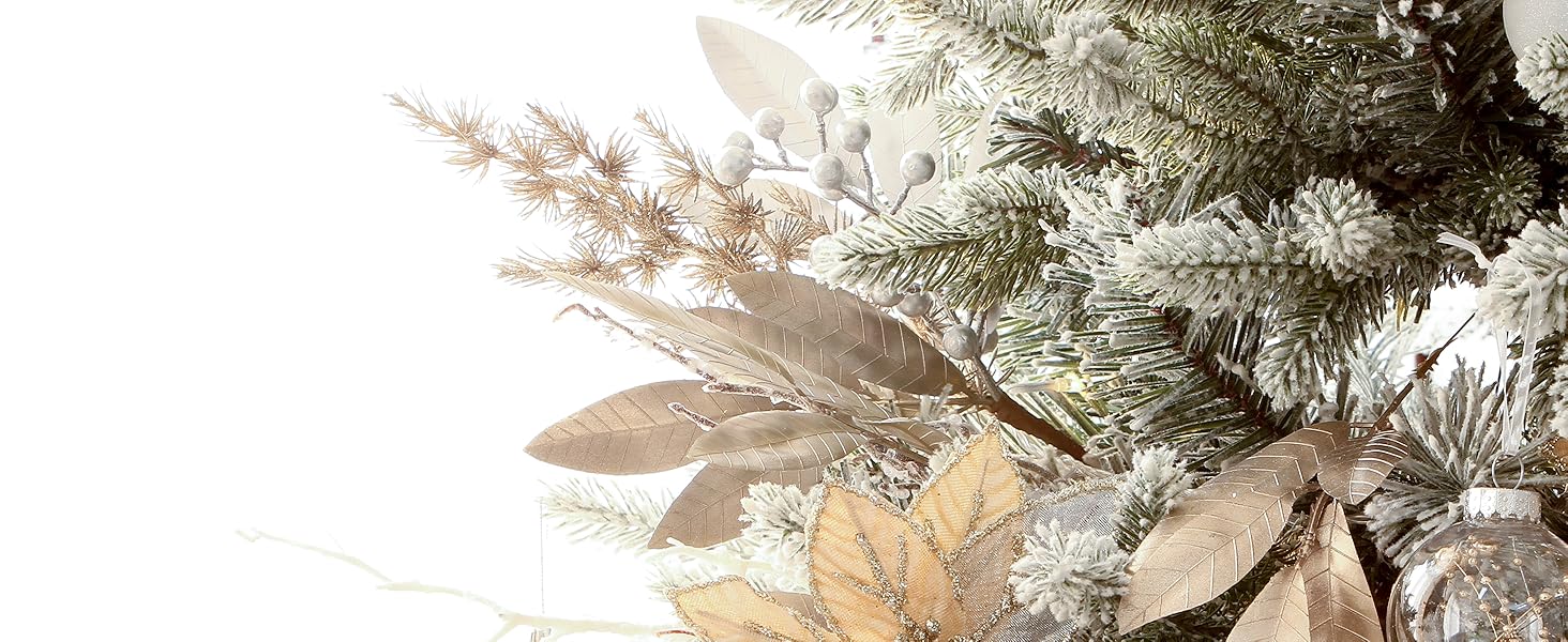 A Champagne Christmas Tree Twig on the tree